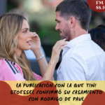 La publicación con la que Tini Stoessel confirmó su casamiento con Rodrigo De Paul